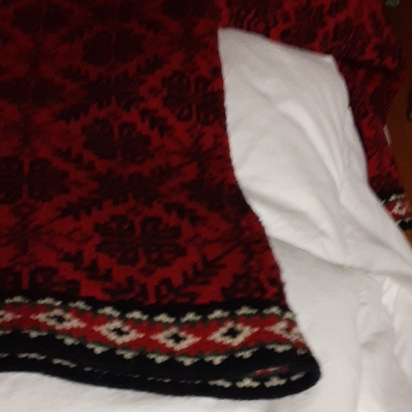 Vtg Woman L.L. Bean Nordic Red and Black Cardigan sweater. Sz M - Picture 13 of 16